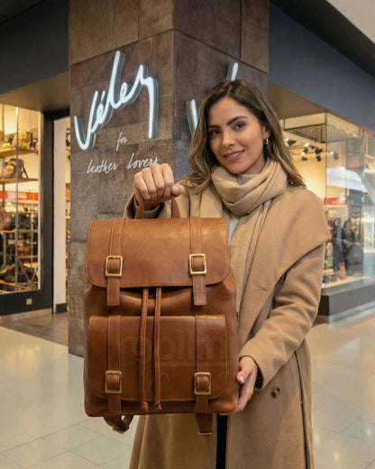 Mochila Vélez de Cuero Genuino