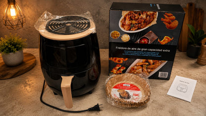 🔥 ¡PROMOCIÓN ESPECIAL! Air Fryer digital  + 100 Moldes de Papel + ¡Libro de Recetas GRATIS! 🎁