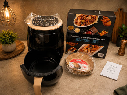 🔥 ¡PROMOCIÓN ESPECIAL! Air Fryer digital  + 100 Moldes de Papel + ¡Libro de Recetas GRATIS! 🎁