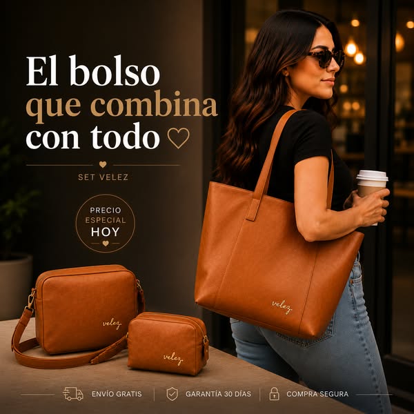Combo Vélez Trío Dakota + Cartera Premium de Regalo
