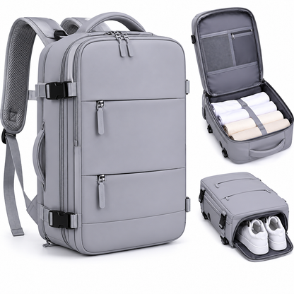 Bolso mochila de Viaje con Puerto USB Y Espacio Para Zapatos