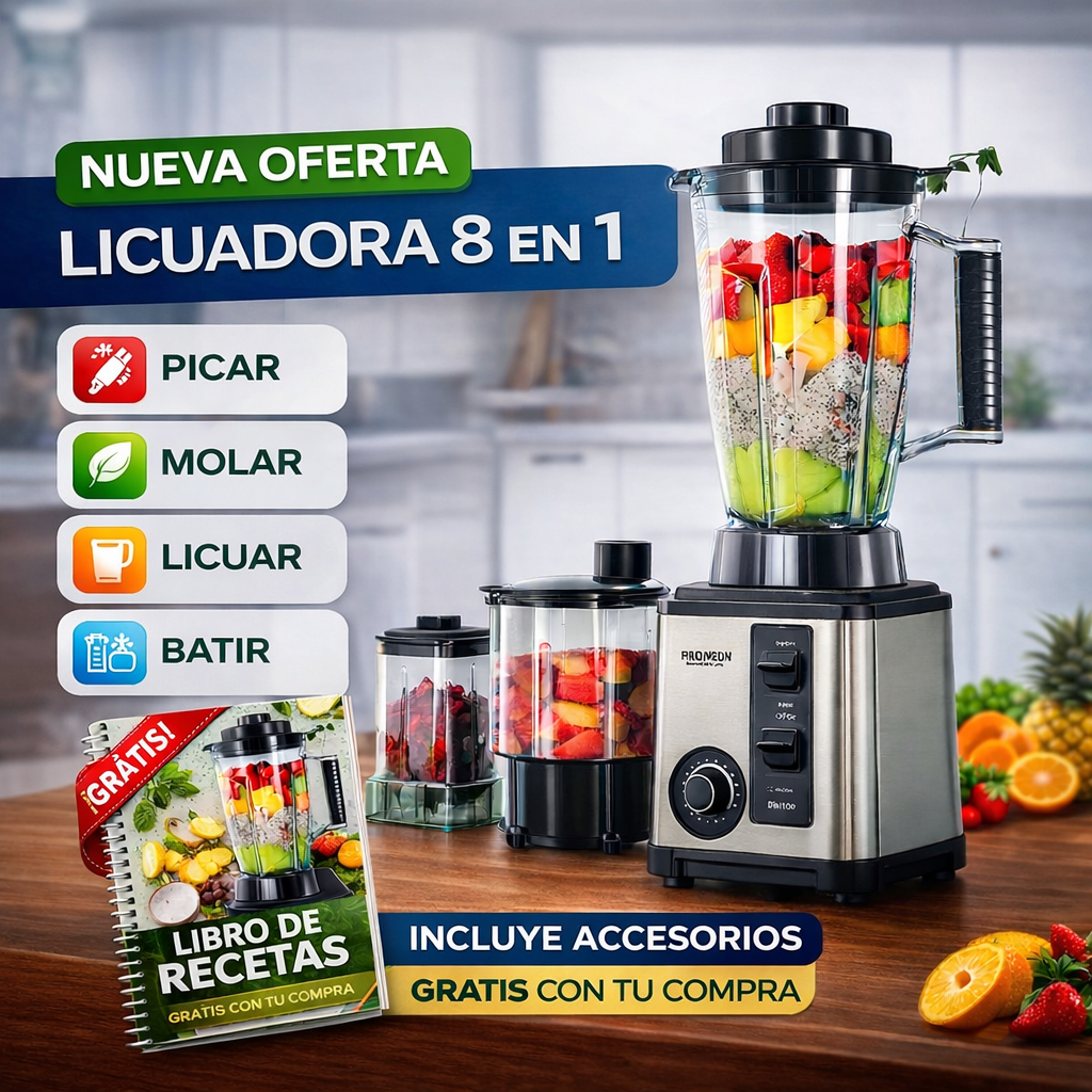 Bardefu 8 en 1 – Potencia Extrema 9.500W⚡ Recibe un libro de recetas GRATIS
