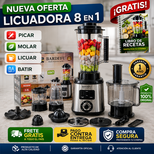 Bardefu 8 en 1 – Potencia Extrema 9.500W⚡ Recibe un libro de recetas GRATIS