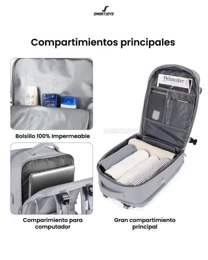Bolso mochila de Viaje con Puerto USB Y Espacio Para Zapatos