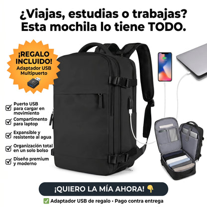 Bolso mochila de Viaje con Puerto USB Y Espacio Para Zapatos