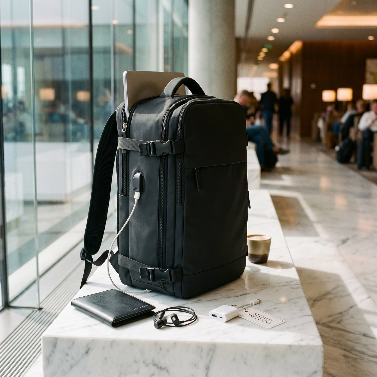 Bolso mochila de Viaje con Puerto USB Y Espacio Para Zapatos