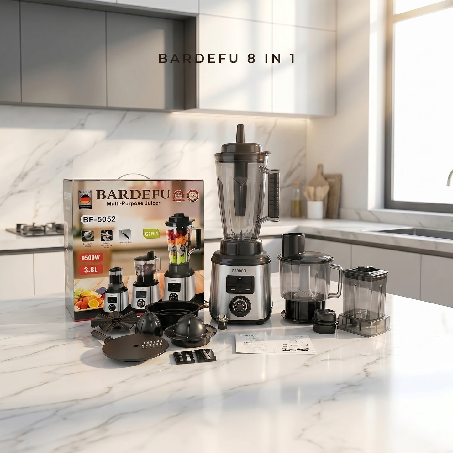 Bardefu 8 en 1 – Potencia Extrema 9.500W⚡ Recibe un libro de recetas GRATIS