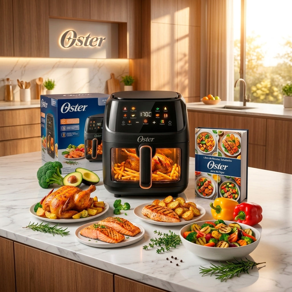 🔥 Promoción Mundialista: Air Fryer Oster + Libro de Recetas GRATIS